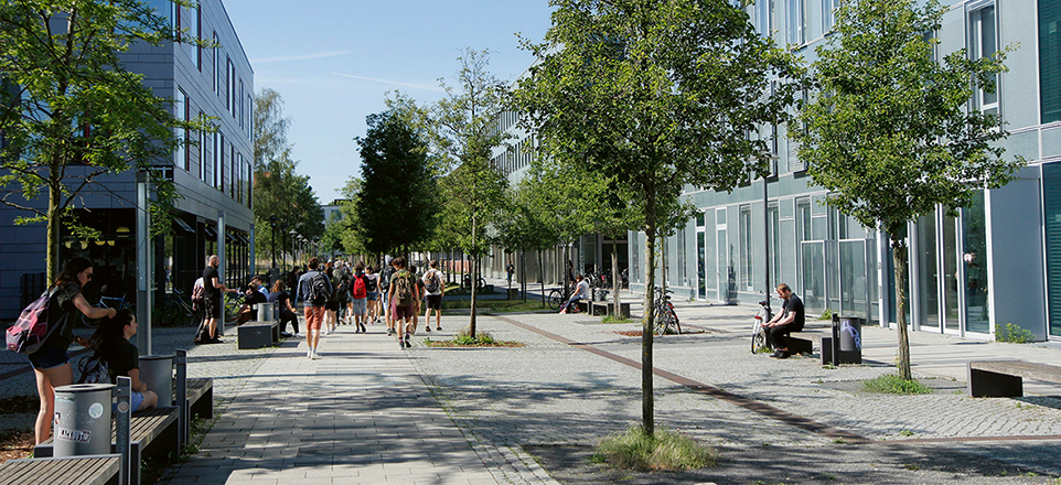 Aufnahme vom Campus der Fachhochschule Potsdam.