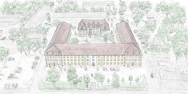 Zeichnung: Gebäude Landkreis Neuburg-Schrobenhausen