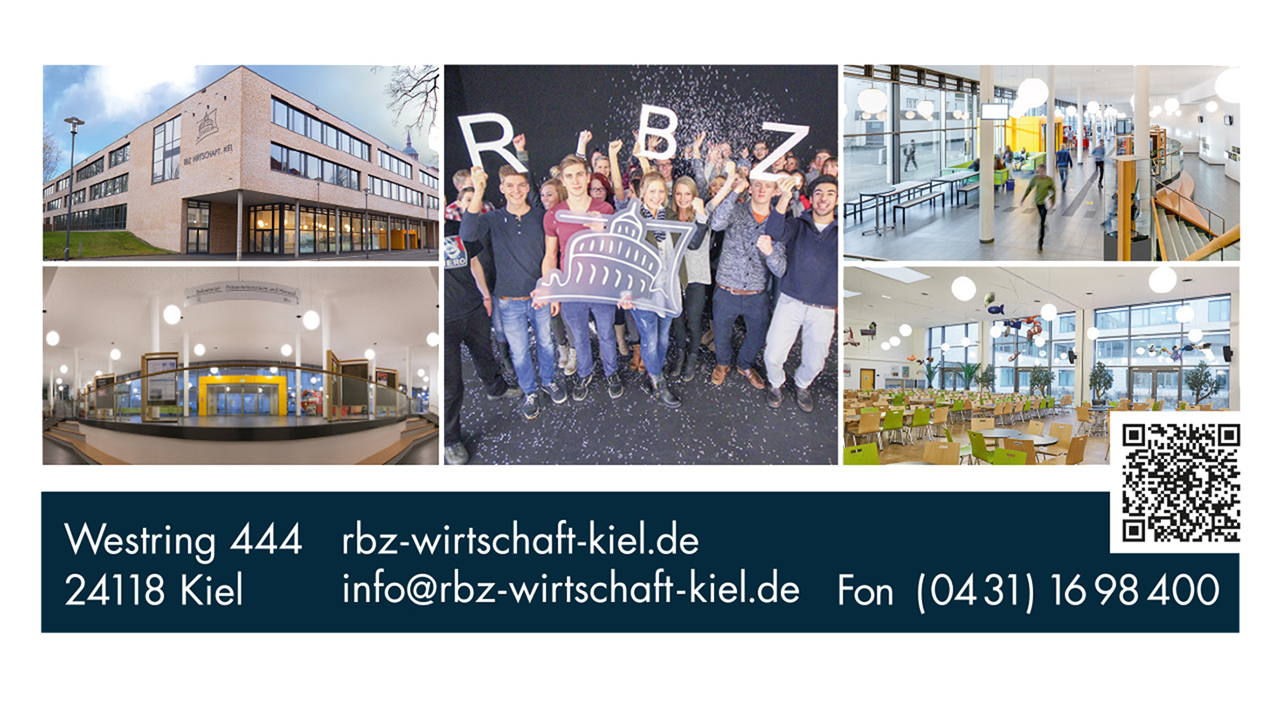 Bildcollage von Innen- und Außenaufnahmen des Schulgebäudes und Schülerinnen und Schülern